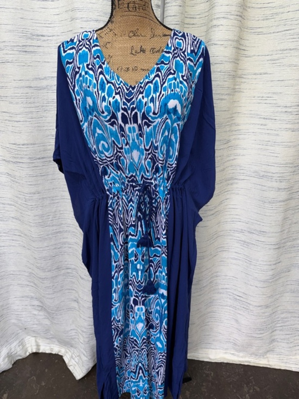 Elegant Blue  Patterned Kaftan by C Wonder… so Flattering
